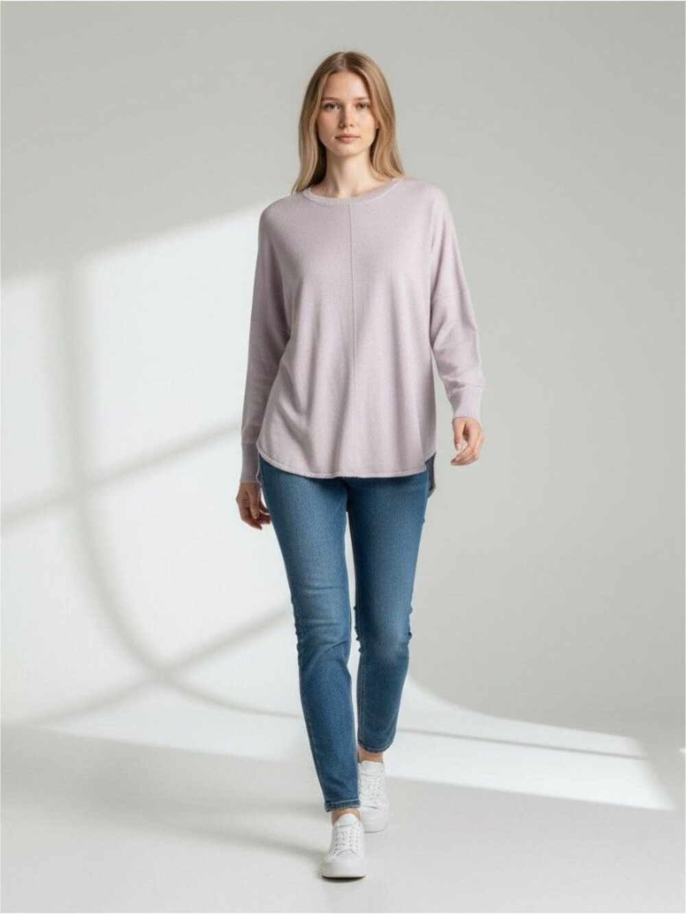 Ellen Tracy Lavender Long-Sleeve Pullover Sweater Womens M Lightweight Knit